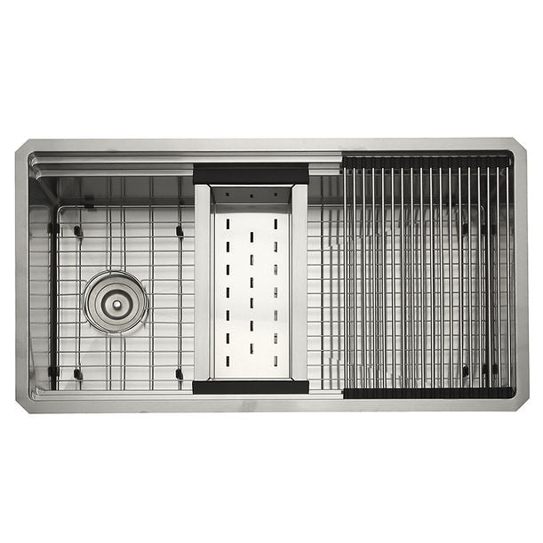 Nantucket SR-PS-3220-OSD - 32" ProfessioN/Al Prep Station Small Radius Undermount Stainless Kitchen Sink with Accessories