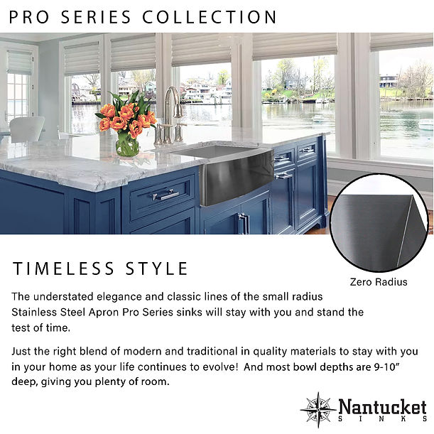 Nantucket Apron332010-16 - 33" Pro Series Single Bowl Farmhouse Apron Front Stainless Steel Kitchen Sink
