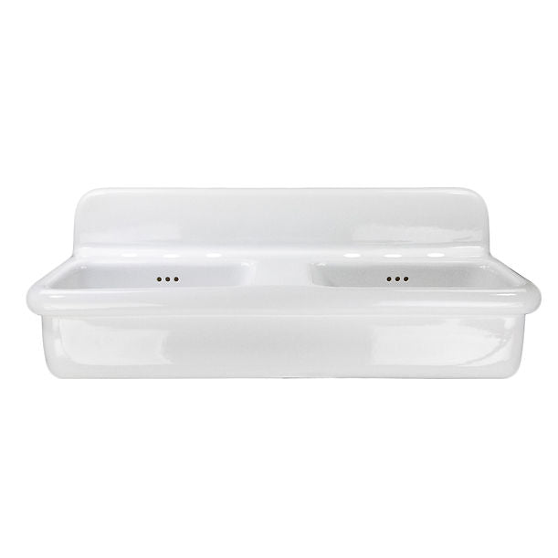 Nantucket Fireclay 30s Style Double Bowl Sink with White Bowls