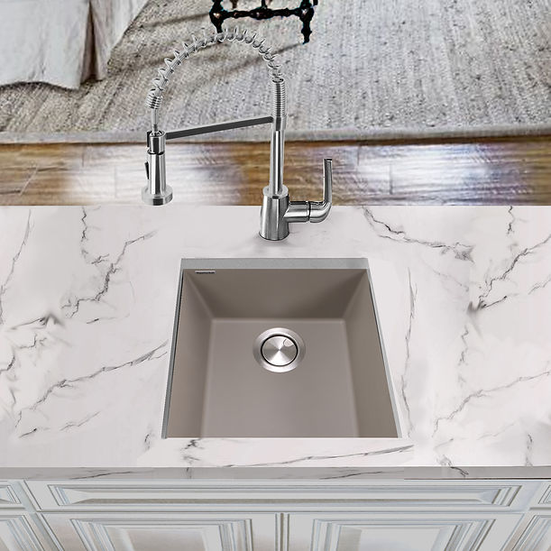 Nantucket 17" Single Bowl Undermount Granite Composite Bar-Prep Sink