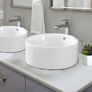 Nantucket Round White Vessel Sink With Overflow NSV213