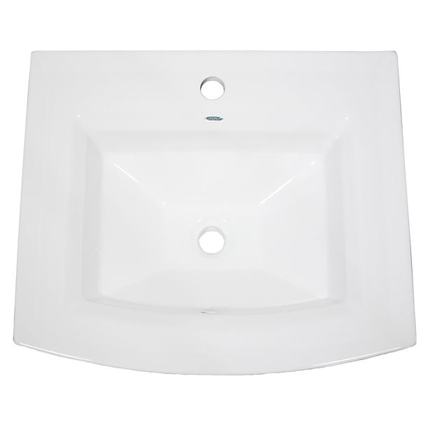 Nantucket 23" 1-hole Rectangular Drop-In Ceramic Vanity Sink DI-2320-R1