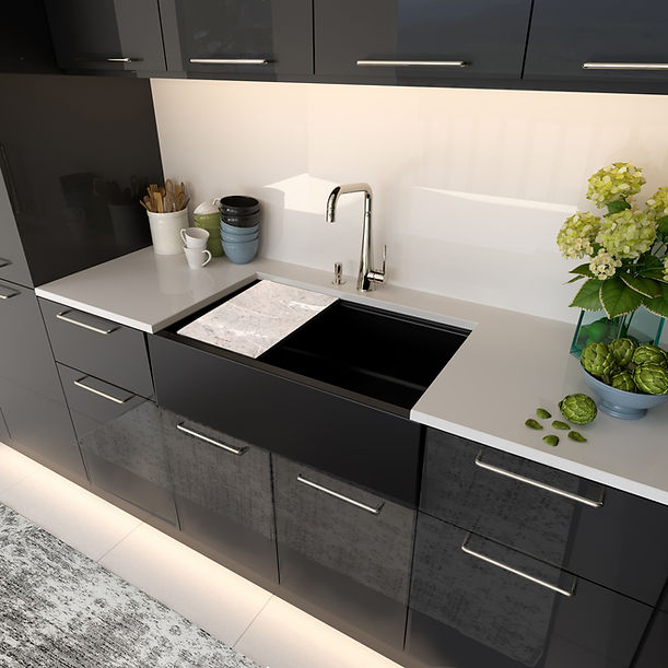Nantucket - 33" Prep Station Reversible Granite Composite Sink