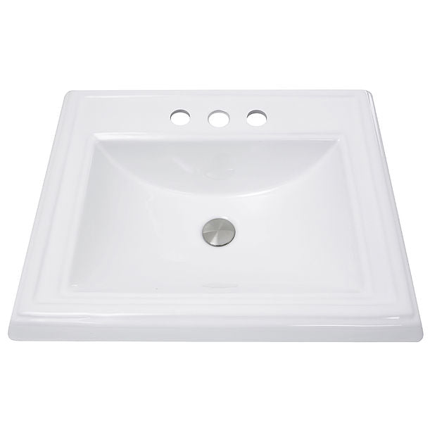 Nantucket 23" Rectangular Drop-In Ceramic Vanity Sink DI-2418-R4