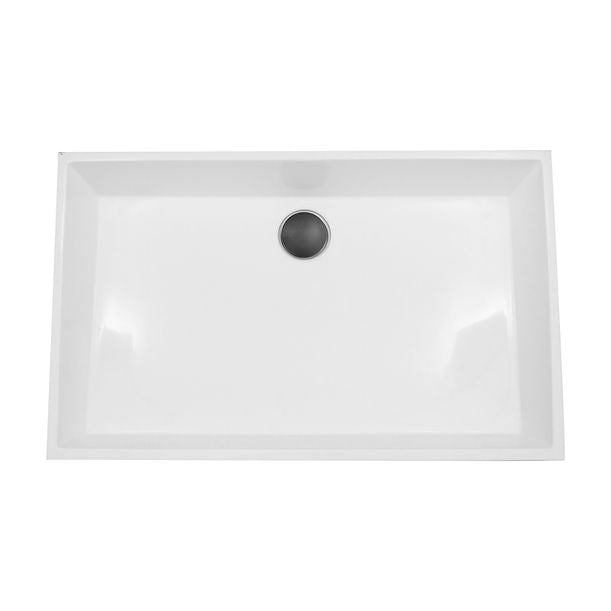Nantucket Rectangle White Glacierstone Sink NS-GSTR24