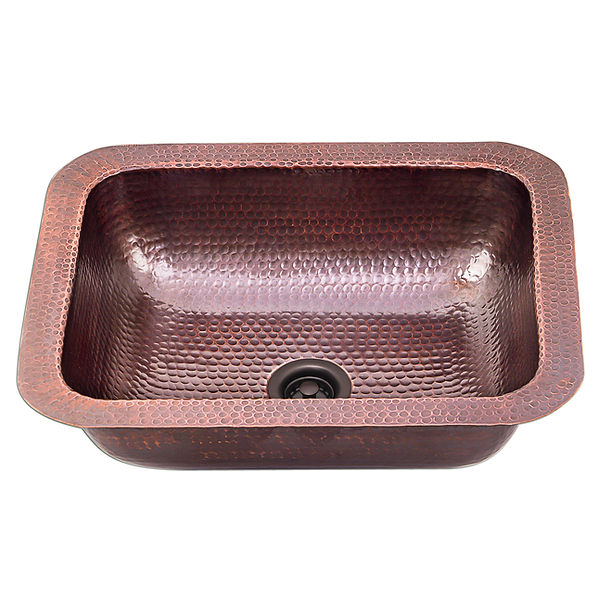 Nantucket REHC-2.5 - Hammered Copper Rectangle Bar Sink