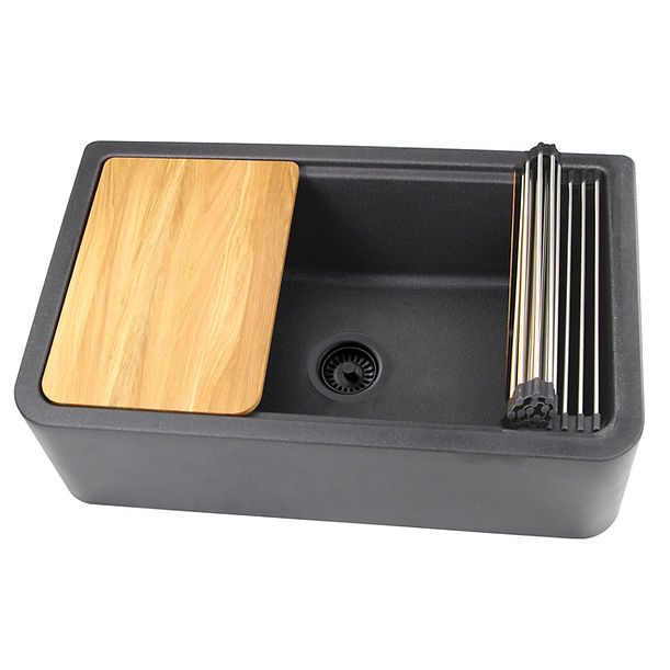 Nantucket 33" Reversible Workstation Granite Composite Apron Sink with Accessory Pack
