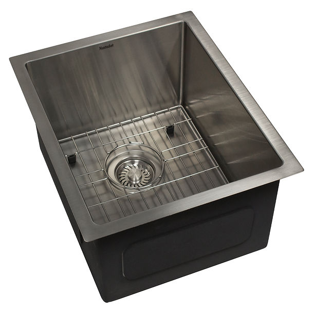 Nantucket AW1518-16 - 15" All Weather Rectangle Undermount Small Radius Stainless Steel Bar/Prep Sink