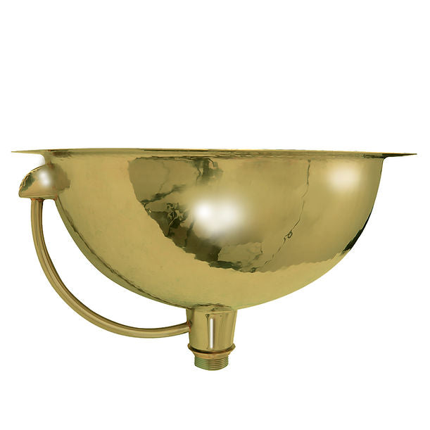 Nantucket RLB - 16.5" Hammered Brass Round Undermount Bathroom Sink With Overflow