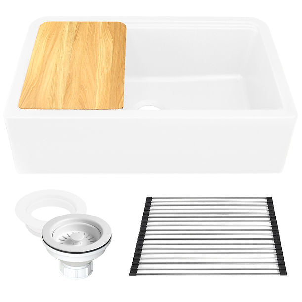 Nantucket 33" Reversible Workstation Granite Composite Apron Sink with Accessory Pack