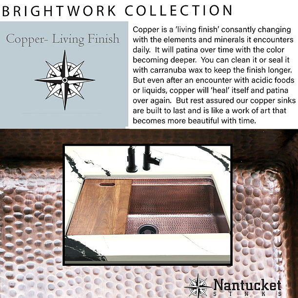 Nantucket STEPPE3918 Pro Series Undermount Hammered Copper Kitchen Sink with Compatible Accessories