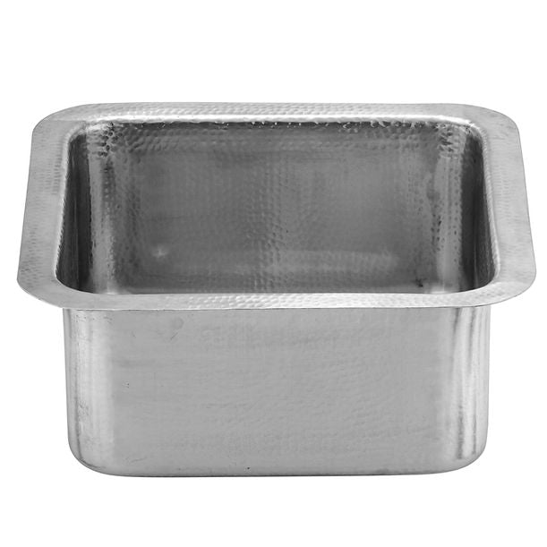 Nantucket SQRS-7MF 16.5" Square Hammered Stainless Bar Sink