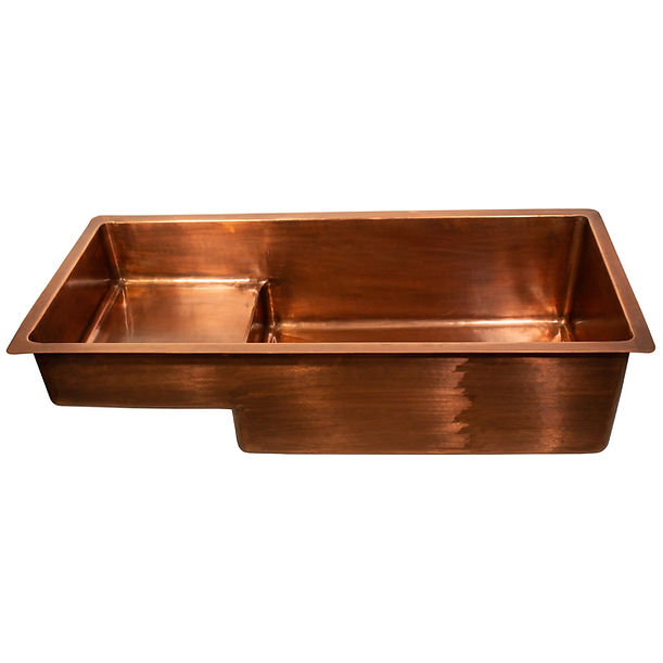 Nantucket STEPPE3918 Pro Series Undermount Smooth Copper Kitchen Sink with Compatible Accessories