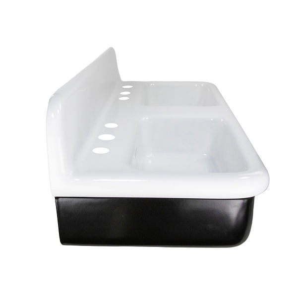 Nantucket Fireclay 30s Style Double Bowl Sink with White Bowls