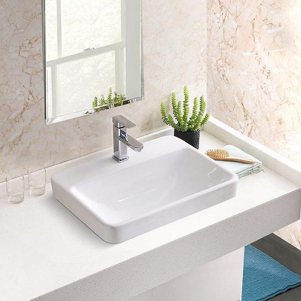 Nantucket 23" 1-hole Rectangular Drop-In Ceramic Vanity Sink DI-2317-R1