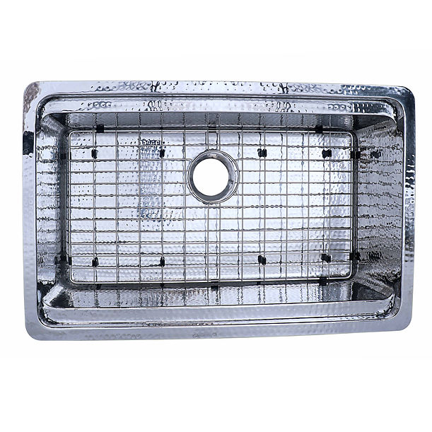 Nantucket Brightwork Collection Hammered Stainless Steel Large Single Bowl Prep Station Sink includes Accacia Cutting Board