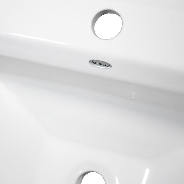 Nantucket 23" 1-hole Rectangular Drop-In Ceramic Vanity Sink DI-2320-R1