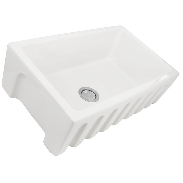 Orleans Collection Italian Fireclay 30" Fireclay Farmhouse Sink