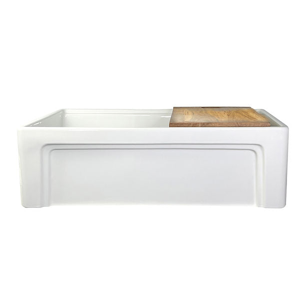 Nantucket 30" Single Bowl Workstation Fireclay Sink with Cuttingboard