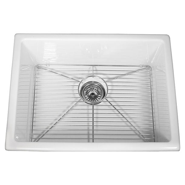 Orleans Collection Italian Fireclay 24" Fireclay Undermount / Topmount Sink