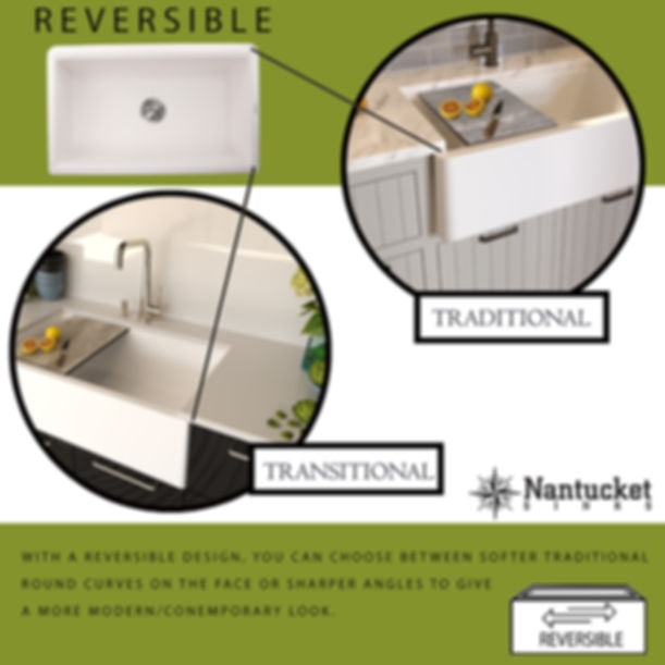 Nantucket - 33" Prep Station Reversible Granite Composite Sink