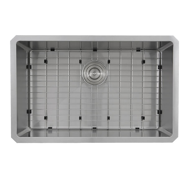Nantucket SR3018 - Pro Series Rectangle Single Bowl Undermount Small Radius Corners Stainless Steel Kitchen Sink, 16 Gauge