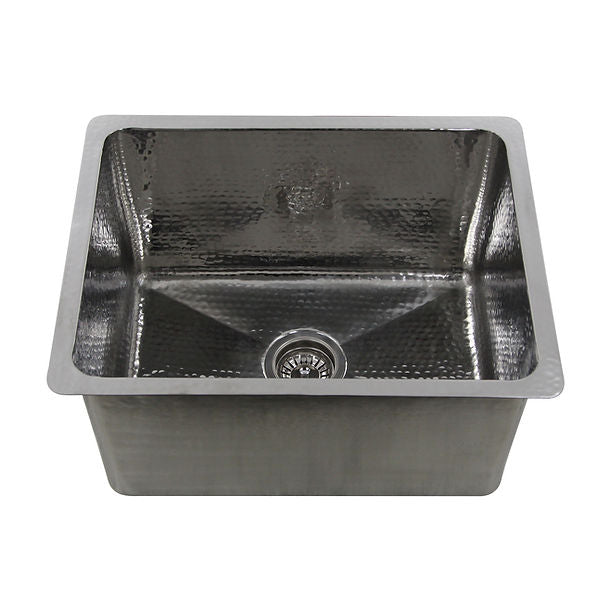 Nantucket 23" Hammered Stainless Steel Rectangle Kitchen/Laundry Sink