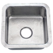 Nantucket SQRS-7MF 16.5" Square Hammered Stainless Bar Sink