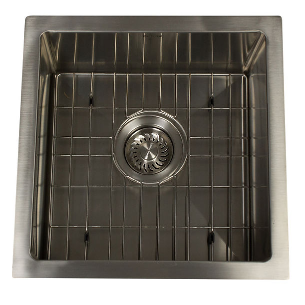 Nantucket AW1515-16 - 15" All Weather Collection Square Undermount Small Radius Stainless Steel Bar/Prep Sink