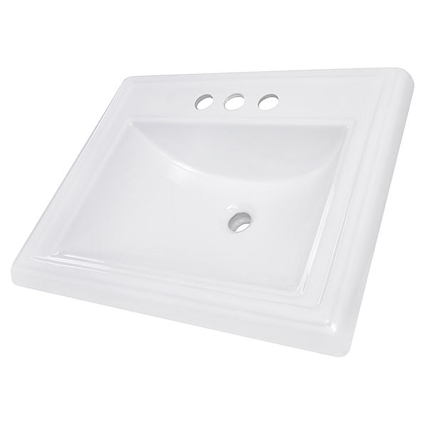 Nantucket 23" Rectangular Drop-In Ceramic Vanity Sink DI-2418-R4