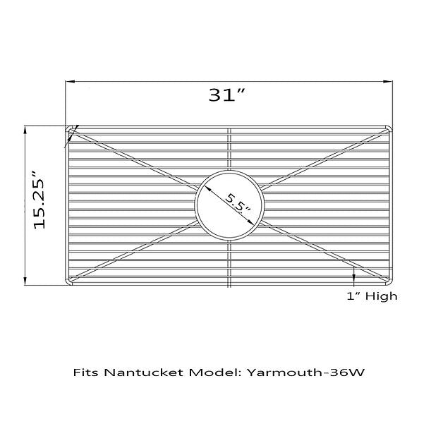 Nantucket Stainless Steel Bottom Grid BG-YM36
