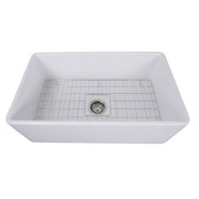 Nantucket - T-FCFS30 30" White Fireclay Farmhouse Kitchen Sink