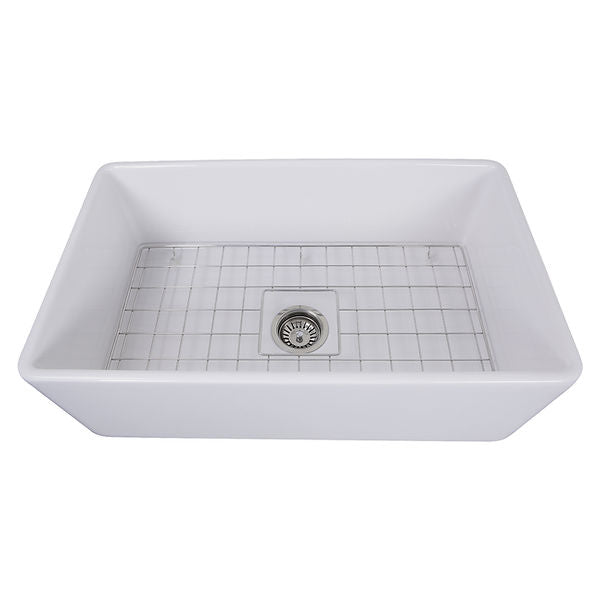 Nantucket - T-FCFS30 30" White Fireclay Farmhouse Kitchen Sink