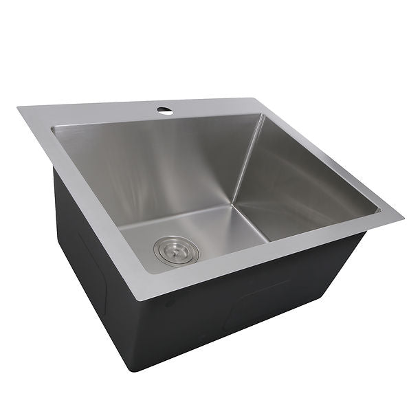 25" Pro Series Rectangle Single Bowl Dualmount Small Radius Corners Stainless Steel Kitchen Sink
