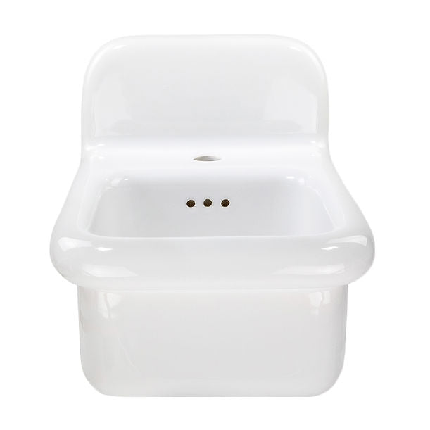 Nantucket Victorian Collection White with Black Skirt - 20" Wall Mount Sink with holes for deck mounted faucets