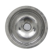 Nantucket ROS-OF 13" Hand Hammered Stainless Steel Round Undermount Bathroom Sink With Overflow