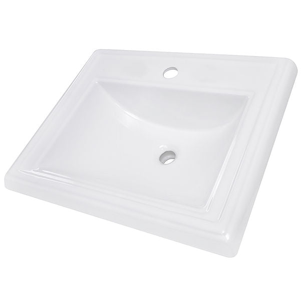Nantucket 23" Rectangular Drop-In Ceramic Vanity Sink DI-2418-R1