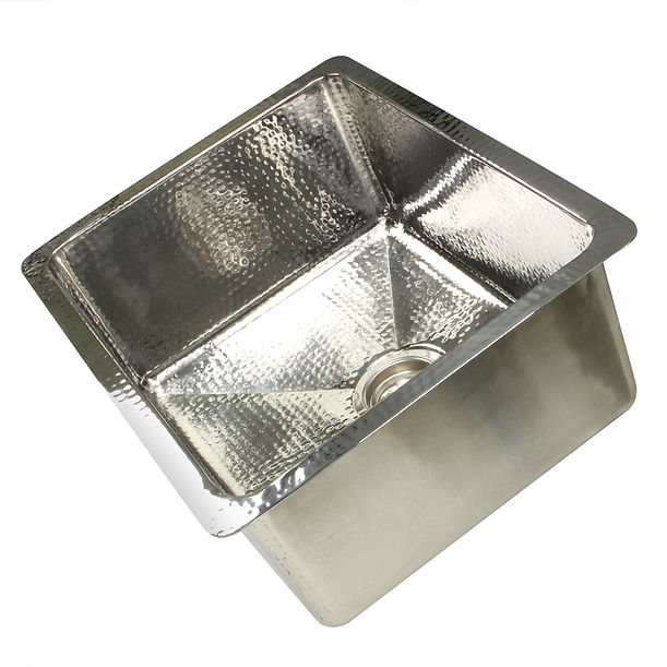 Nantucket 23" Hammered Stainless Steel Rectangle Kitchen/Laundry Sink