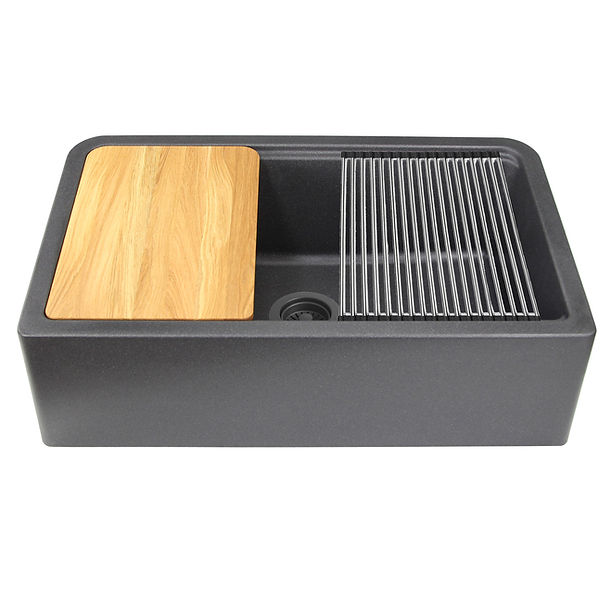 Nantucket 33" Reversible Workstation Granite Composite Apron Sink with Accessory Pack