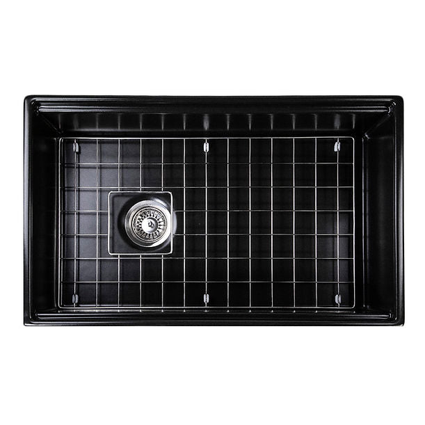 Nantucket 30" Workstation Fireclay Apron Sink Side Drain