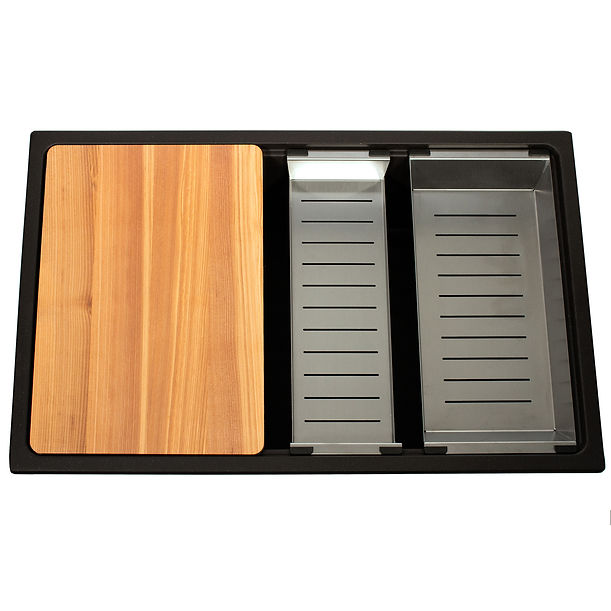 Nantucket 30" Dualmount Granite Composite Prep-Station with Side Set Drain