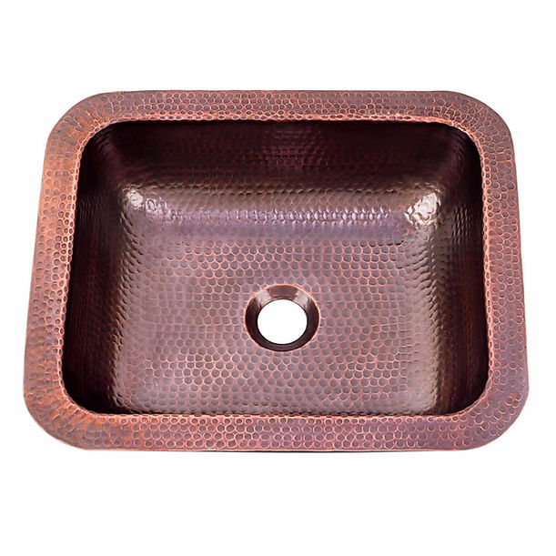 Nantucket REHC-2.5 - Hammered Copper Rectangle Bar Sink