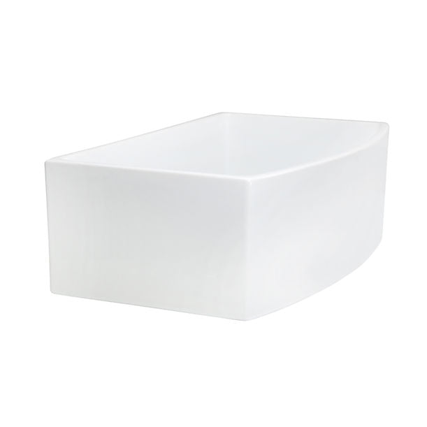 Nantucket Italian Made Fine Fireclay Curved Apron Farmer Sink in White