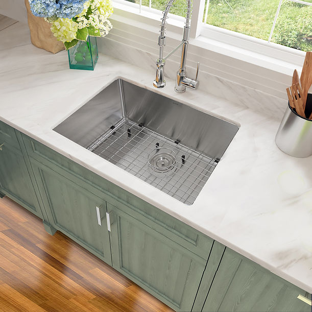Nantucket SR2818 - Pro Series Rectangle Single Bowl Undermount Small Radius Corners Stainless Steel Kitchen Sink, 16 Gauge