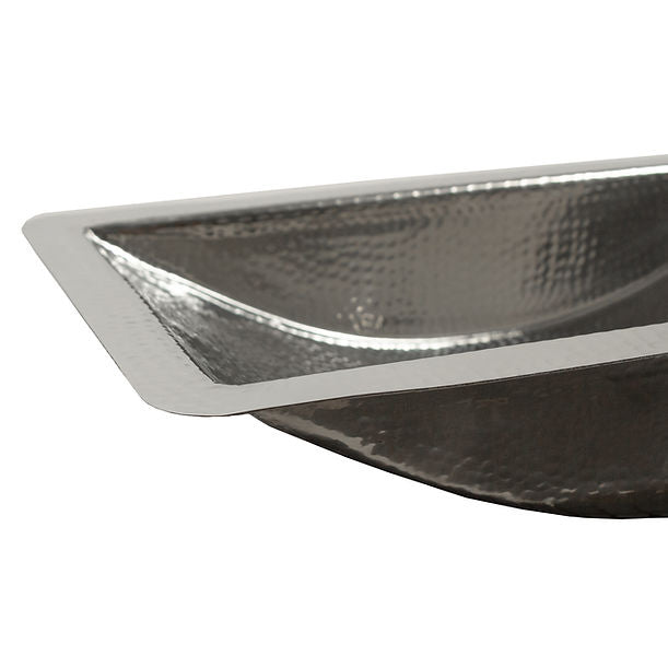 Nantucket TRS Hand Hammered Stainless Steel Rectangle Undermount Bathroom Sink