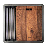 19" 16 Gauge Stainless Steel Workstation - Includes Bottom Grid, Cutting board and roll up mat.