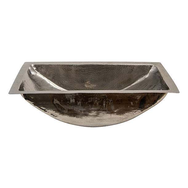 Nantucket TRS2416 Hand Hammered Stainless Steel Rectangle Undermount Bathroom Sink