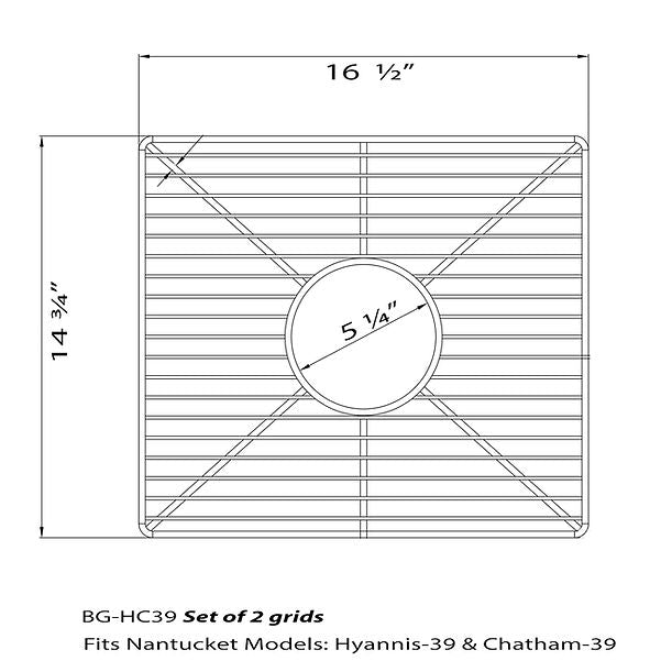Nantucket Stainless Steel Bottom Grids Set BG-HC39