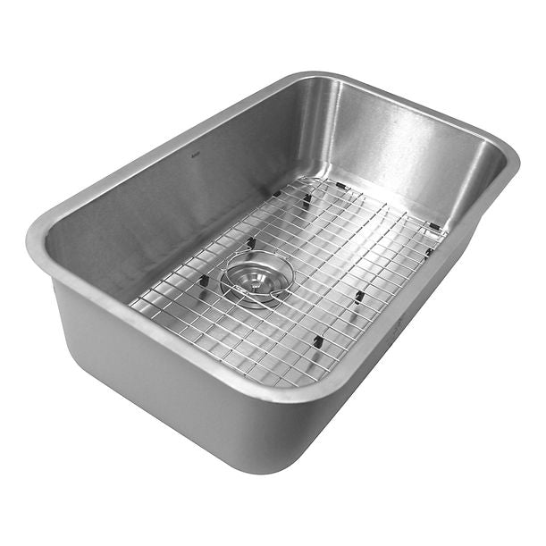 Nantucket NS3018-10-16 30" Large Rectangle Single Bowl Undermount Stainless Steel Kitchen Sink, 10"es Deep