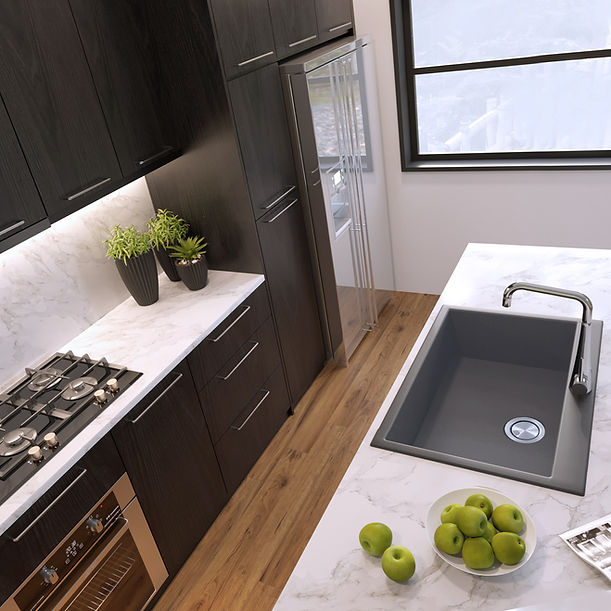 Nantuket Sinks 27" Single Bowl Dualmount Granite Composite Kitchen Sink